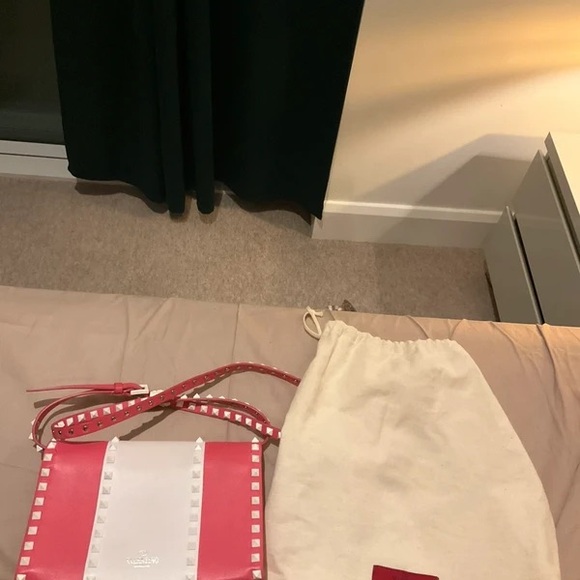 Valentina Pink and White Studded Crossbody Bag - Picture 5 of 7